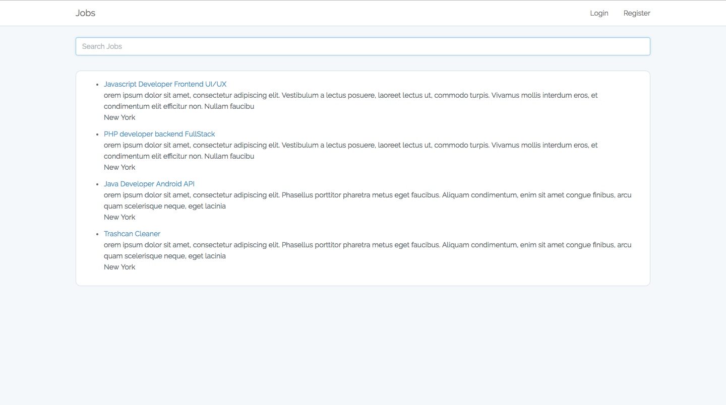 Jobs Listings Demo screenshot