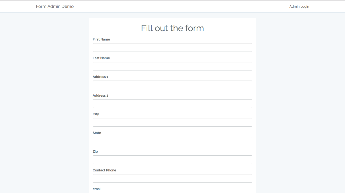 Form Admin Demo