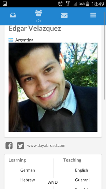 Dayabroad app screenshot